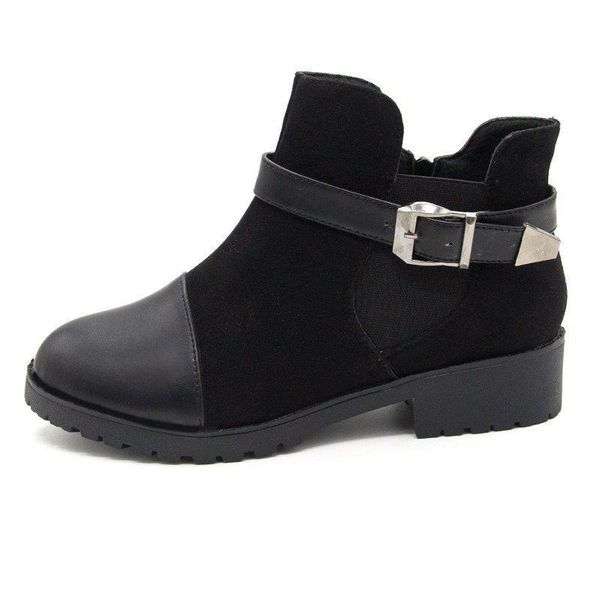

boots women's winter round toe thick heel short fashion all-match personality trend comfort selling, Black