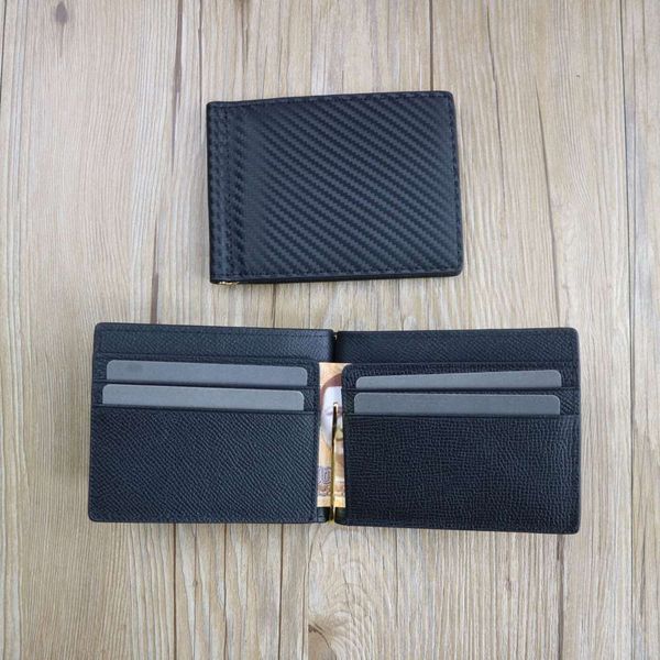 

the wallet men's carbon fiber wallet with 20% cow leather, Black