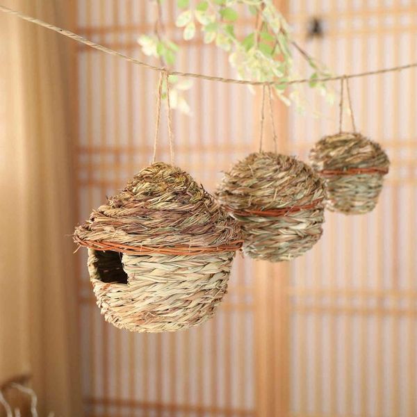 

humming bird houses natural grass hanging hut for home decoration lounge pet supplies bedroom cages