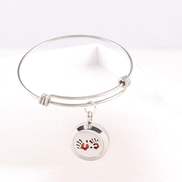 

bangle 2021 hands 20mm essential oils diffuser locket 316l stainless steel bracelets with expandable wire bangles, Black