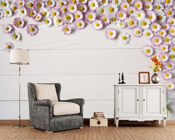 

wallpapers papel de parede wood planks flowers po boards 3d wallpaper living room bedroom tv sofa wall restaurant papers home decor