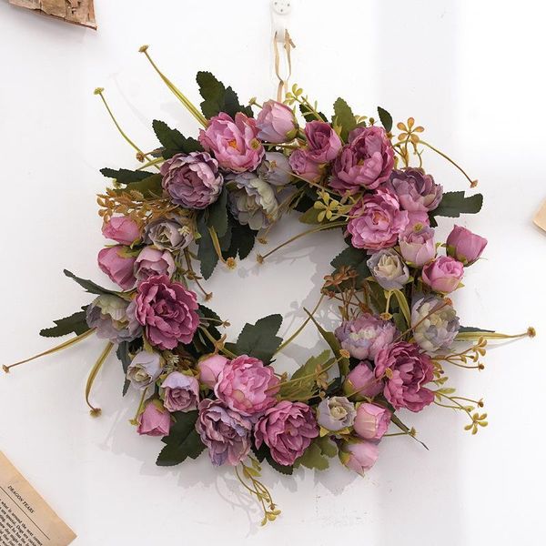 

decorative flowers & wreaths simulation garland door decoration rayon peony wedding window layout pography props