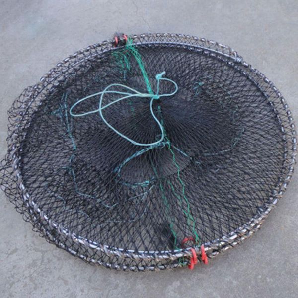 

fishing accessories 2021 net shrimp cage stainless steel nylon foldable crab fishnet folding network reinforced automatic