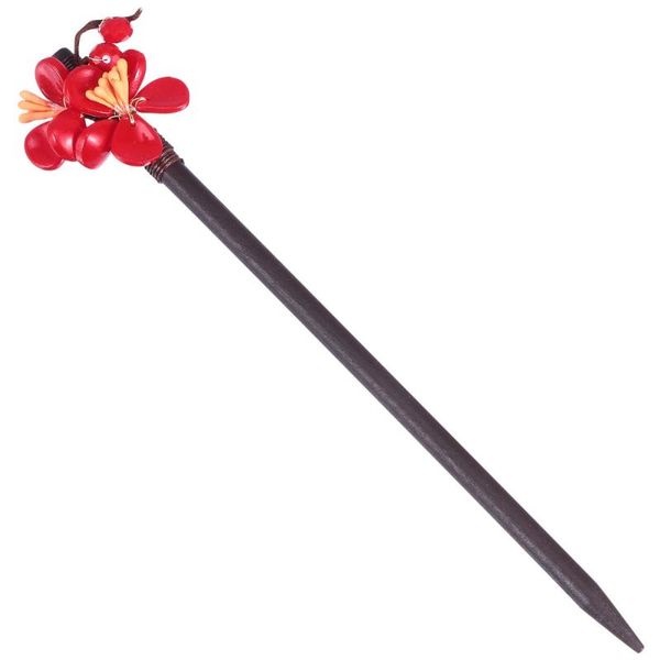 

hair clips 1pc ethnic style hairpin retro updo accessory headdress (dark red)