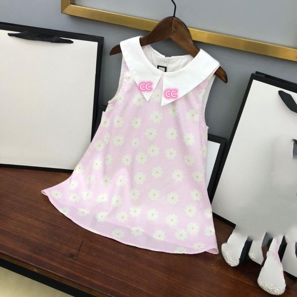 

summer flower high end brand girl's vest dress 2-8 years old y dresses, Red;yellow