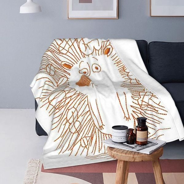 

blankets hedgehog blanket fleece summer cute animal portable soft throw for sofa travel plush thin quilt