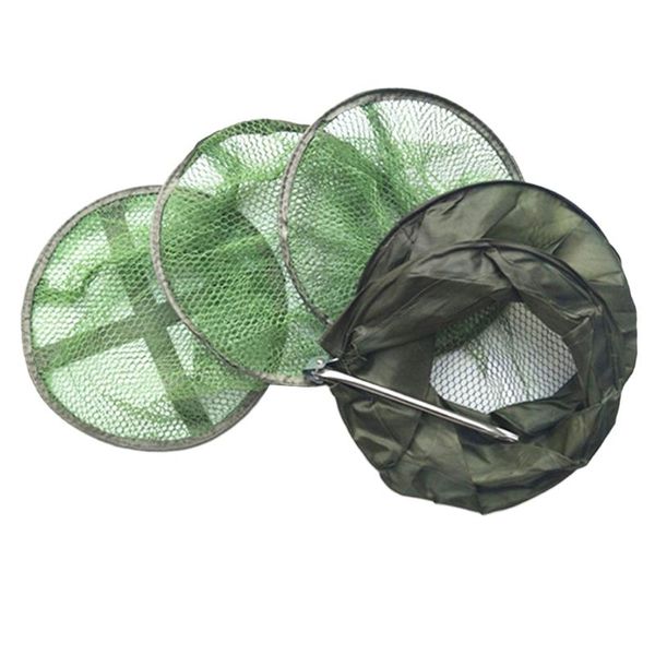

collapsible fishing nets basket fish shrimp minnow crayfish baits cast mesh trap replacement tackles accessories