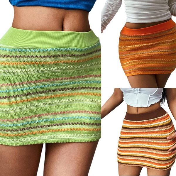 

skirts women's bodycon mini skirt, casual high waist striped color block short pencil skirt, Black