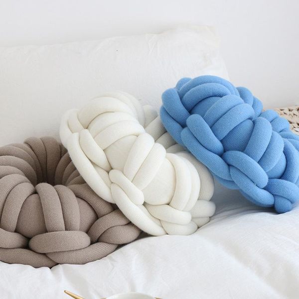 

cushion/decorative pillow solid color cushion doughnut shape ring pillows for living room decor personality style flower tied with core