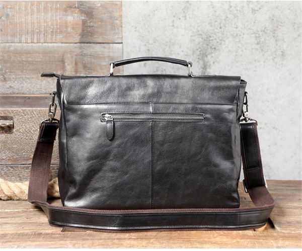 

briefcases fashion high-quality genuine leather men's briefcase business natural real cowhide handbag luxury lapmessenger bags
