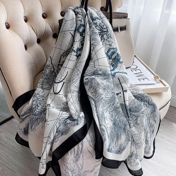 

scarves fashion luxury women brand designer cotton hijab winter warm foulard female bandana long large shawls wraps pashmina, Blue;gray