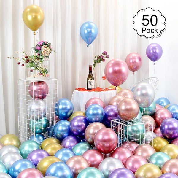 

party decoration 50pack metal latex balloon color mix and