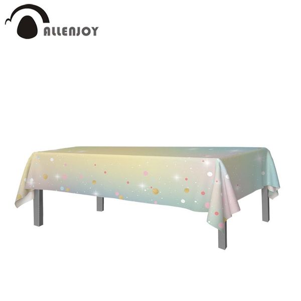 

allenjoy party tablecloth colorful dots glitter kid birthday event decor baby shower home activities supplies textile table cloth
