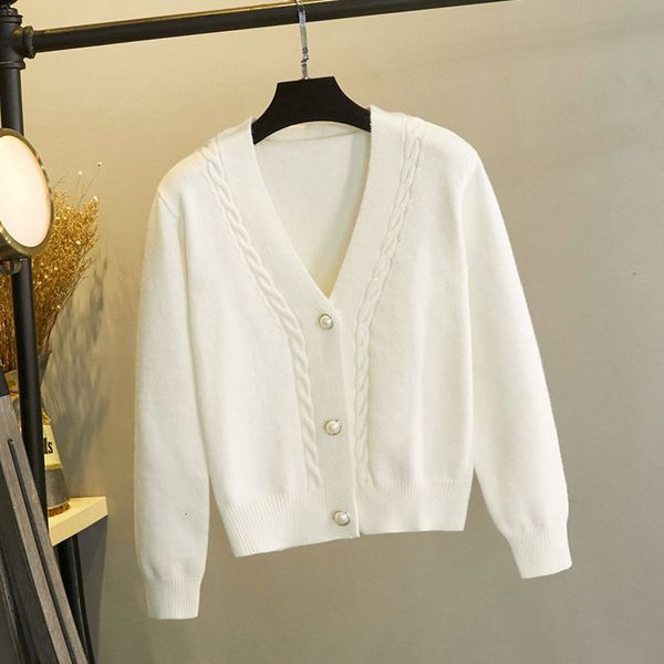 

women's sweaters female cardigan on the loose with v-neck cleavage, korean style thick sweater for women resistant fall and winter 96sr, White;black