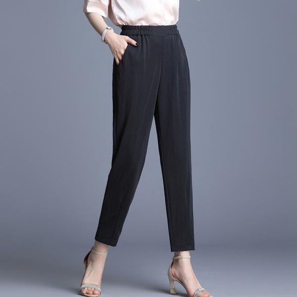 

women's pants & capris 2021 summer thin harem women casual harajuku high waist plus size ankle-length trousers korean mom, Black;white