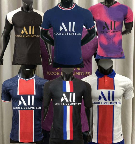 

player version 2021 2022 kean soccer jersey verratti di marÃ­a k.navas gana danilo kimpembe mbappe icardi paredes sarabia paris 20 21 22 mail, Black;yellow