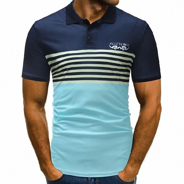 

men's golf shirt tennis shirt striped collar street daily button-down short sleeve cotton business casual comfortable light yellow lig, White;black