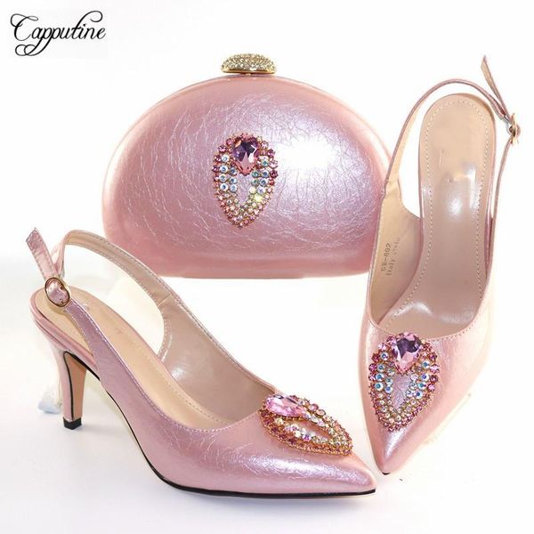 

dress shoes pink spring/autumn pumps and evening bag set for wedding cr892, heel height 8cm, Black
