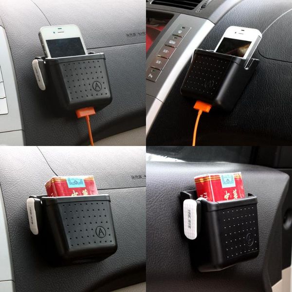 

car organizer mobile phone holder storage box multi-function air outlet bracket pvc