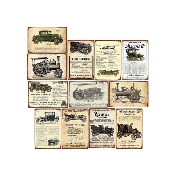 

antique car poster vintage metal tin sign shabby chic plates pub bar garage wall decorative retro plaque 20x30cm