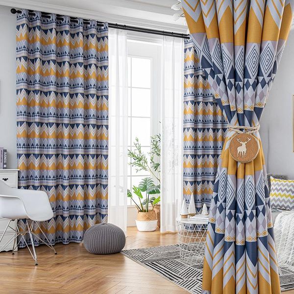 

curtain & drapes bohemian geometry print simplicity window curtains for living room kitchen bedroom home decor cortinas