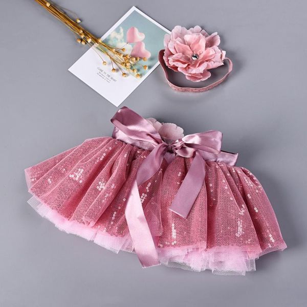 

skirts girls kids tutu party dance ballet baby bling costume skirt+floral headband set skirt rainbow, Blue