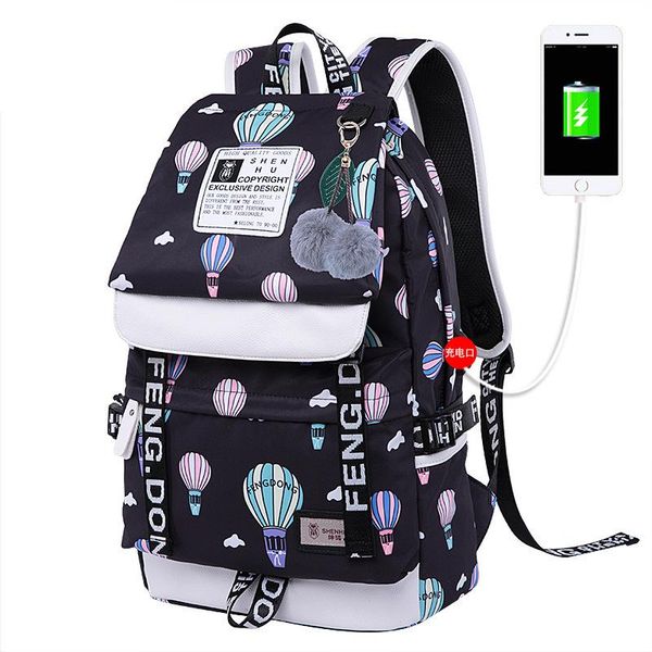 

backpack fashion schoolgirl bag printed bow anti theft