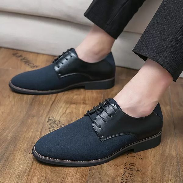 Herren Nubukleder Spitzen Schnürschuhe Gentleman Hochzeit Homecoming Pageant Schuhe Wohnungen Casual Loafer Kleid Sapatos Tenis Masculino