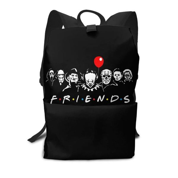 

backpack horror movie halloween friends backpacks characters creepy pattern beautiful polyester university youth bags