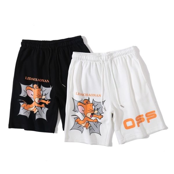 

trendy brand cartoon character print casual men's and women's pes, White;black