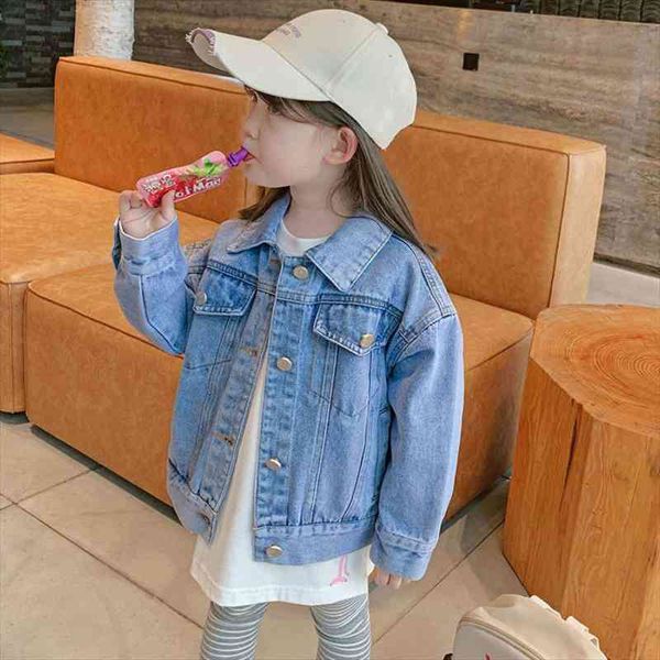 

smile face denim coat blue jean jacket korean baby girl kids clothes jackets for teens women clothing childrens outwear, Blue;gray