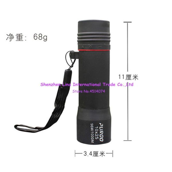 

telescopes puroo journey series 10x25 handheld monocular 10x magnification 25mm objective lens diameter bk7 green film m000512