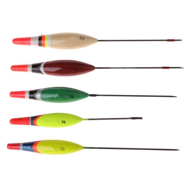 

fishing accessories flgt-5 pcs/set ice float buoy glow light bobber stick wood tackle 2g/3g/4g/5g