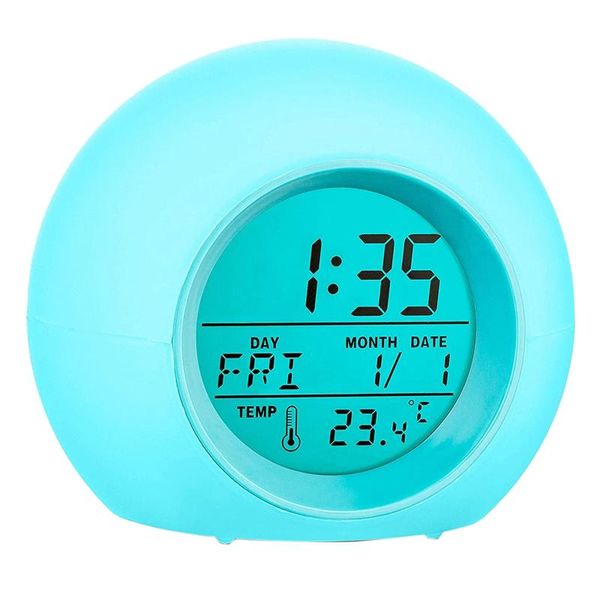 

other clocks & accessories digital alarm clock with snooze 7 color night light for kids bedroom,student's wake up desk bedside temperat