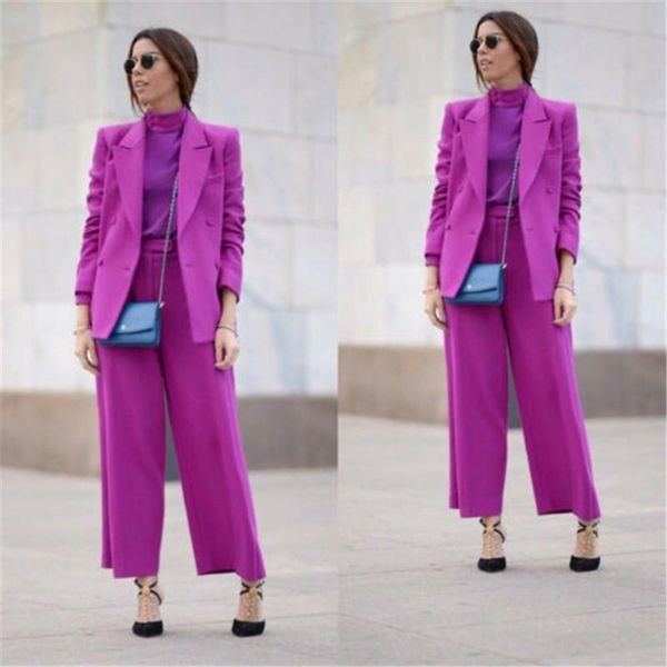 

purple women suits custom made pantsuits work pant ol 2 pcs blazer(jacket+ pants suit)for set party women's two piece, White