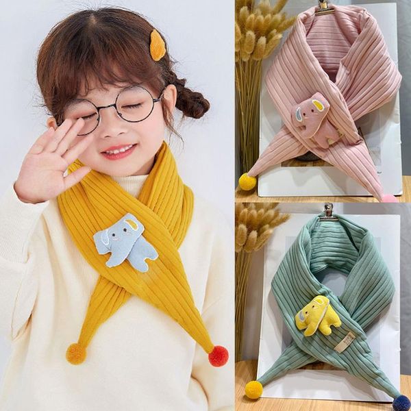 

cycling caps & masks ly children kids scarf neckerchief cross tie collar neck warmers cute for winter outdoor bf88, Black
