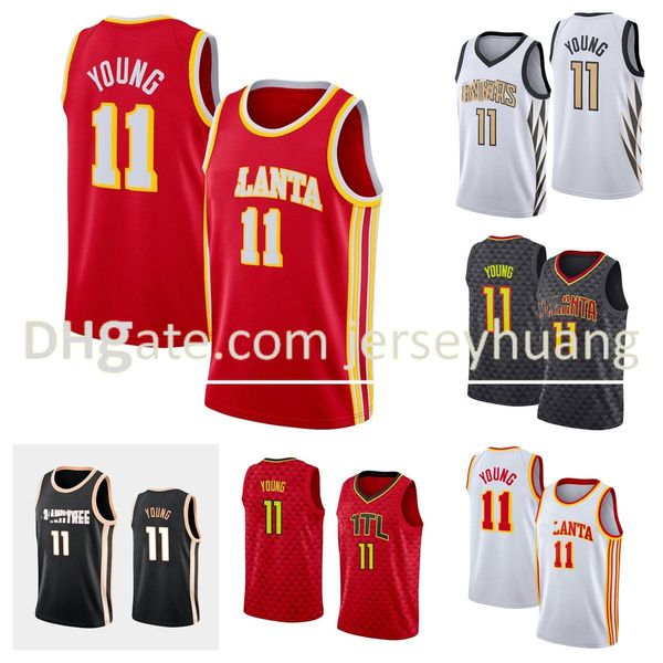 

2021-2022 stitched basketball jersey11 trae young, Black;red