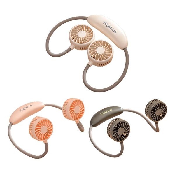 

creative triangle hanging neck fan portable usb charging small air cooler multipurpose summer cooling tool electric fans