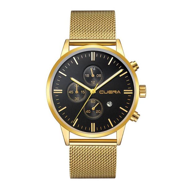 

wristwatches men's luxury business quartz male stainless steel mesh belt round watch man watches 2021 modern classic relógio, Slivery;brown