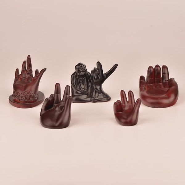

decorative objects & figurines buddha hand resin display stand for crystal spheres guanyin hands base carving crafts balls holder home decor