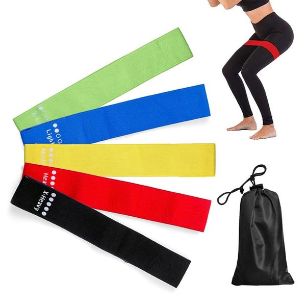 

resistance bands 5 pcs loop with storage bag for yoga home gym exercises training rubber fitness