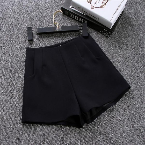 

summer high waist a line womens short casual suit solid color pants ladies 717408, White;black