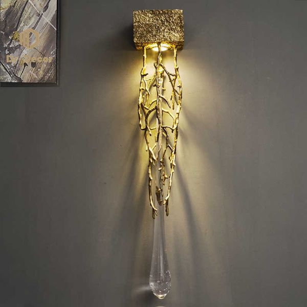 Современный светодиодный кристалл настенный светильник спальня подъездная столовая северное интерьер декор светодиодных стен для гостиной наружное освещение 210724