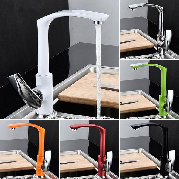 

kitchen faucets faucet swivel brass sink bathroom tall basin mixer tap black/chrome/gold/green/red/orange