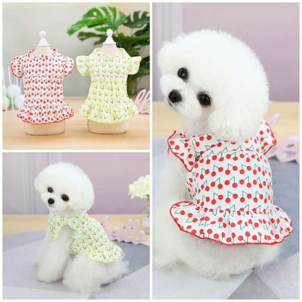 

dog hattie small dog dress vest pet cherry fly sleeve dress
