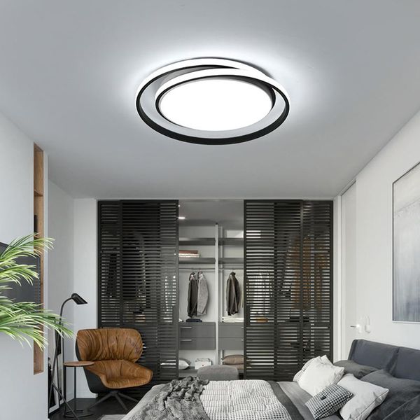 

chandeliers ysn living room led ceiling chandelier for kitchen bedroom balcony lamp black and white round modern ac85-260v