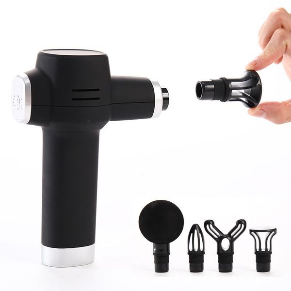 

massage gun usb chargable mini 4 heads muscle relaxation deep tissue massager pain relief slimming shaping fascia pistol