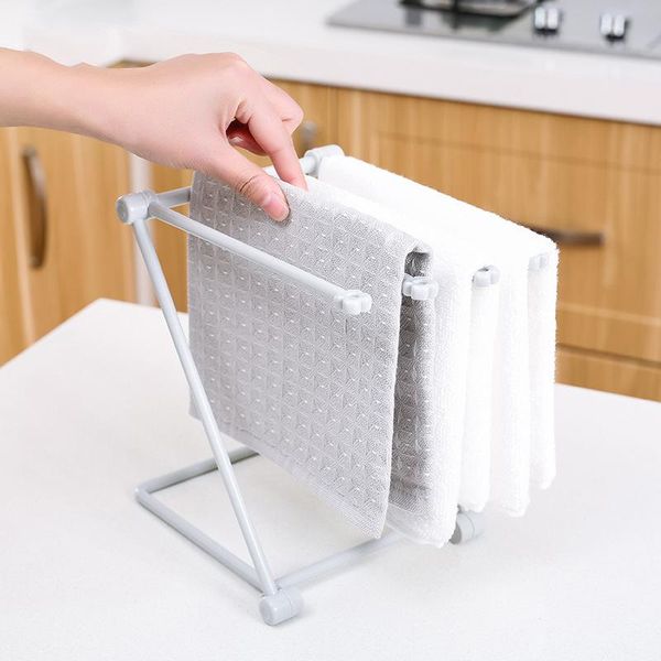 

hooks & rails foldable towel holder collapsible vertical cloth kitchen rack rag stand storage candy color cup bottle shelf
