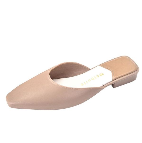 

slippers sagace half-toe for women low heel party shoes sandals fashion casual slides zapatos de mujer, Black
