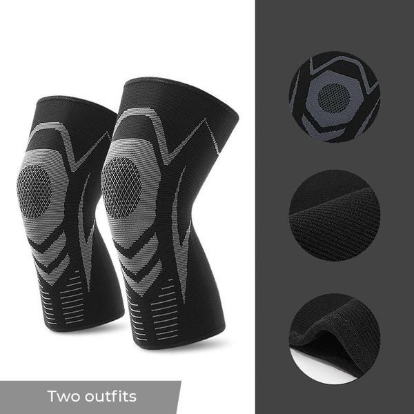 

elbow & knee pads 1 piece elastic nylon sports fitness equipment gear patella brace running basketball volleyball support pad, Black;gray